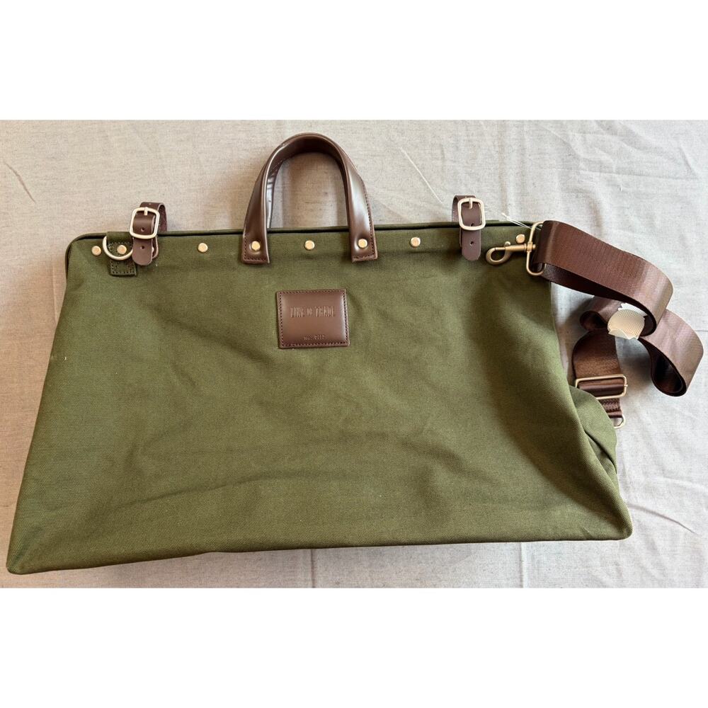 Line Of Trade Leather Canvas Duffle Bag Mason Olive Weekender Travel